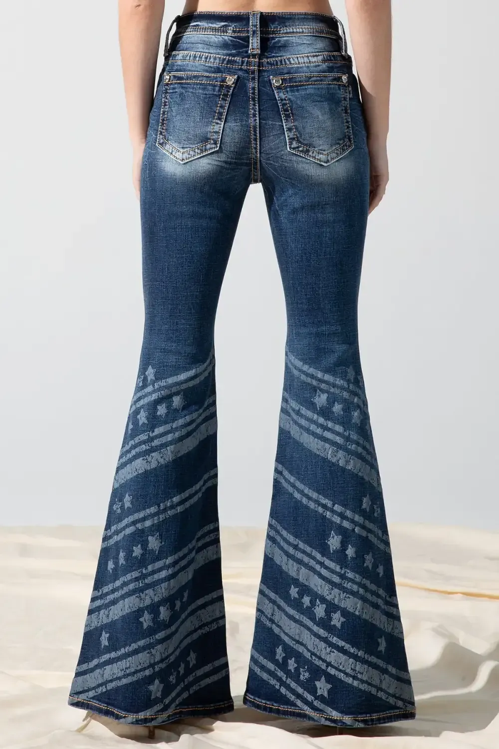 Stars n Stripes High Rise Flare Jeans