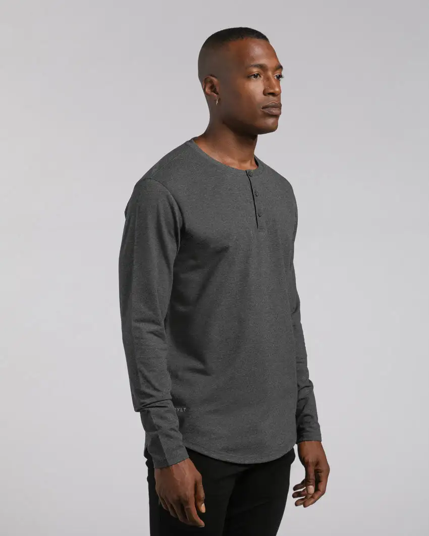 Henley Drop-Cut Long Sleeve: Lux