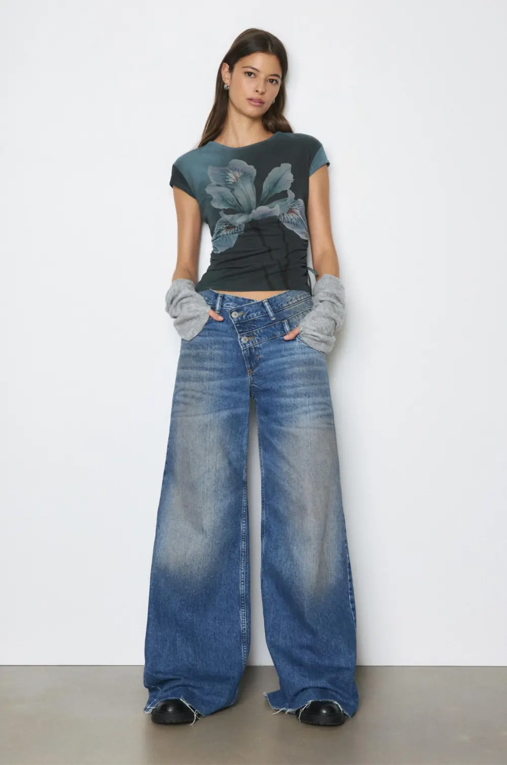 Floral tulle T-shirt