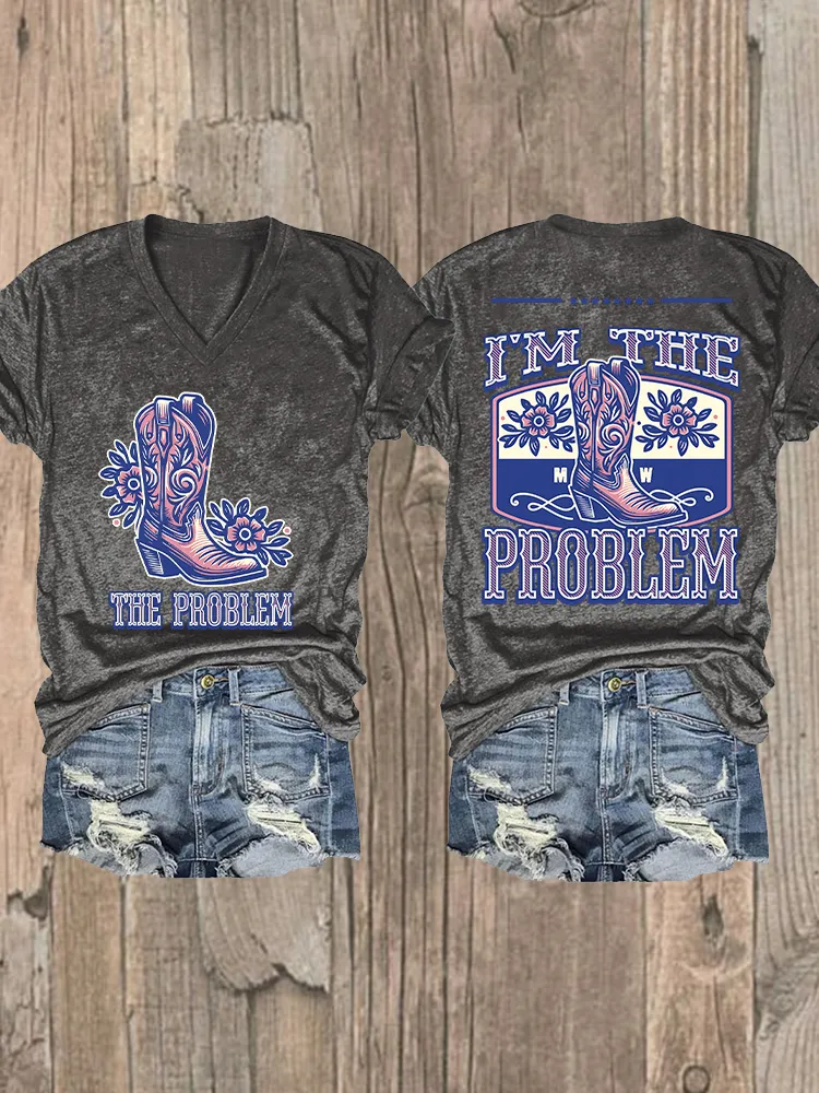 Women'S I Am The Problem Tour 2025 V-Neck T-Shirt