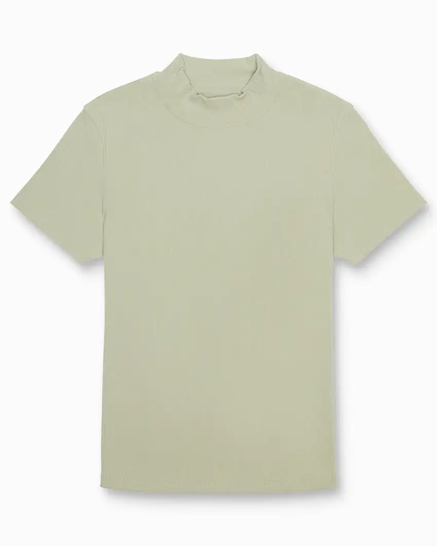 Rib Mockneck Short Sleeve