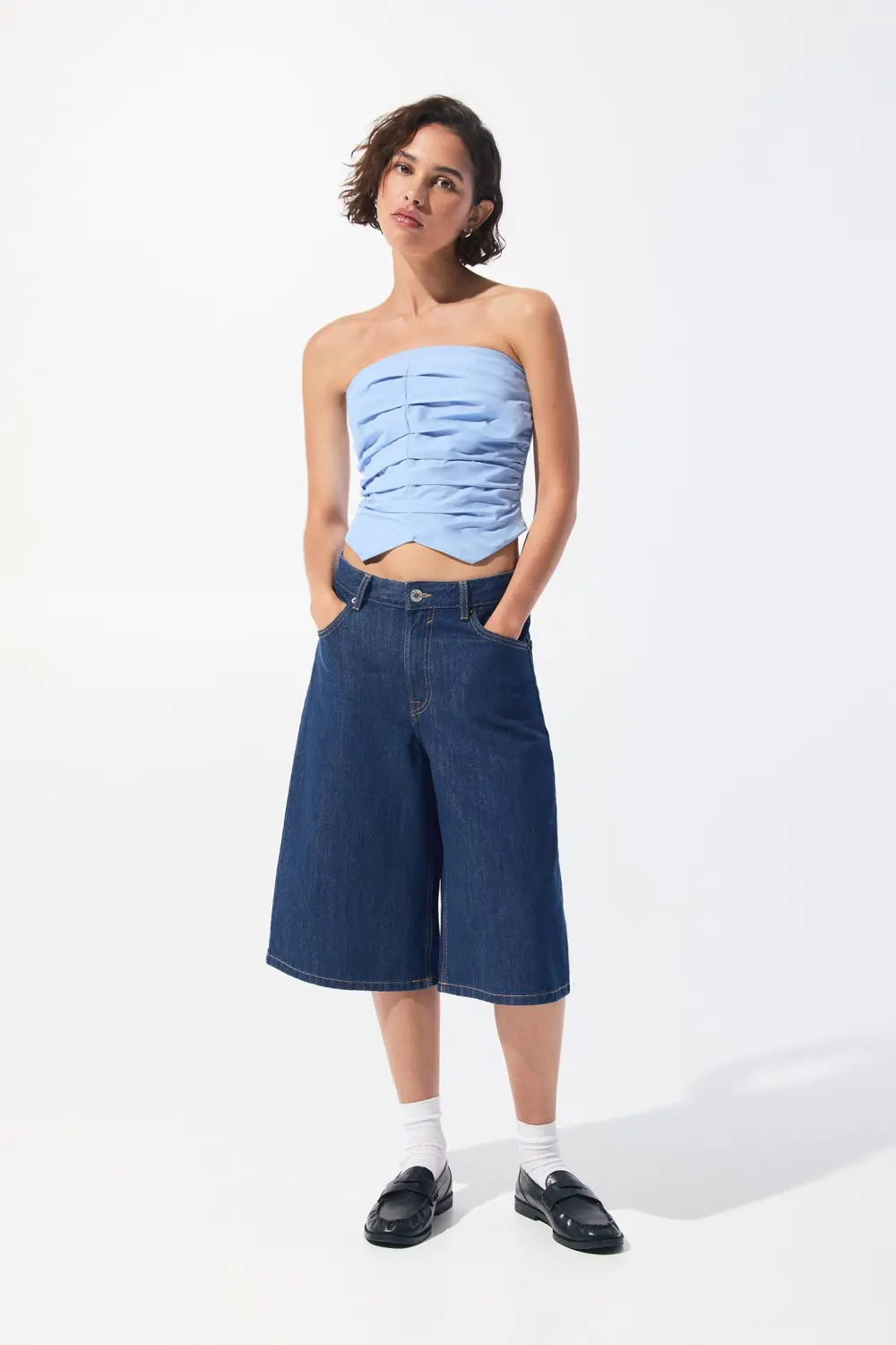 Strapless corsetry-inspired top