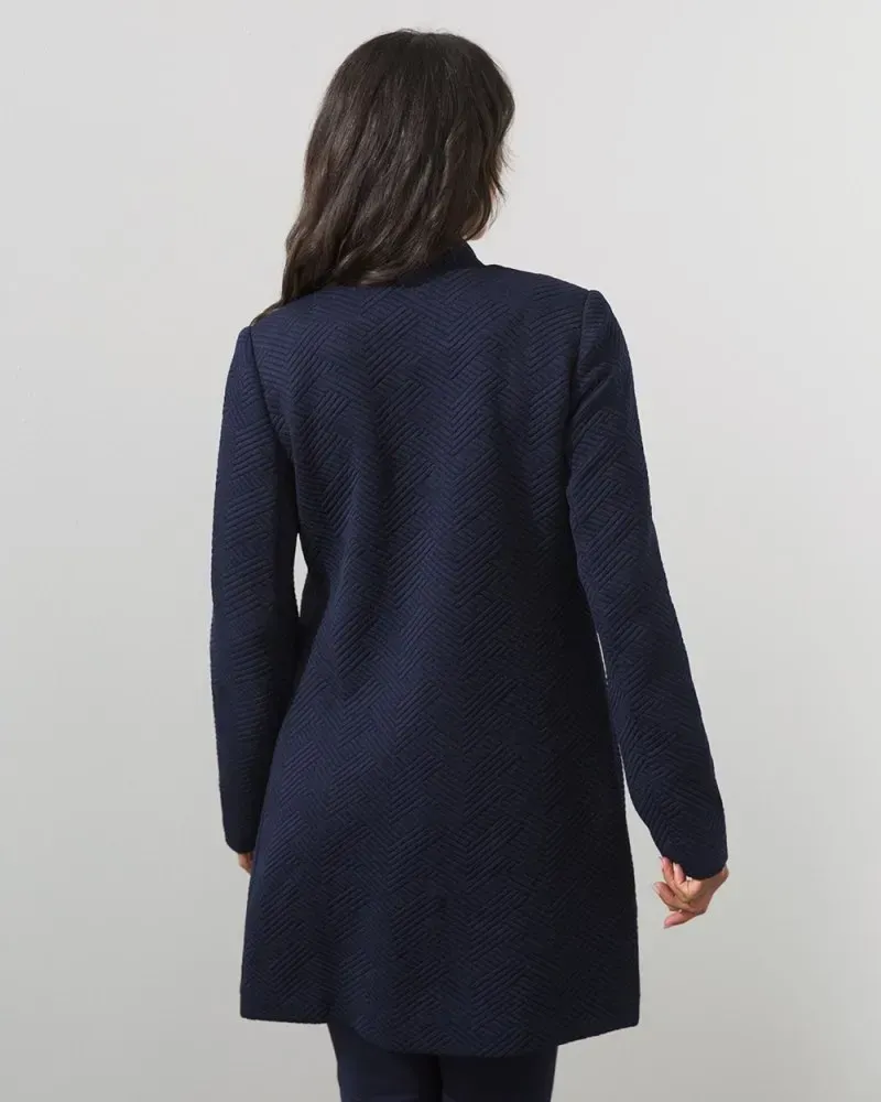 Chevron Jacquard Boyfriend Blazer Shortbread