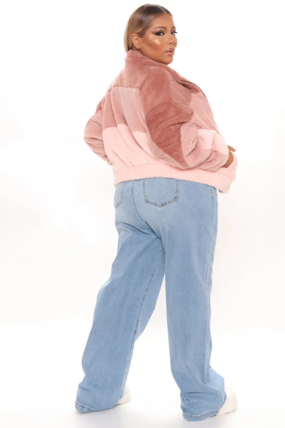 Cozy Little Teddy Jacket - Mauve/combo