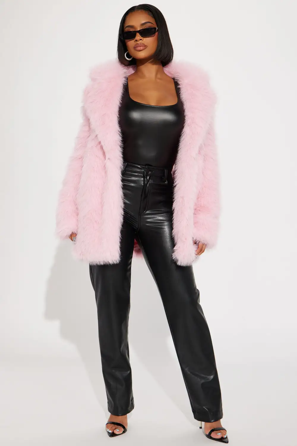 Legally Bomb Faux Fur Coat - Pink