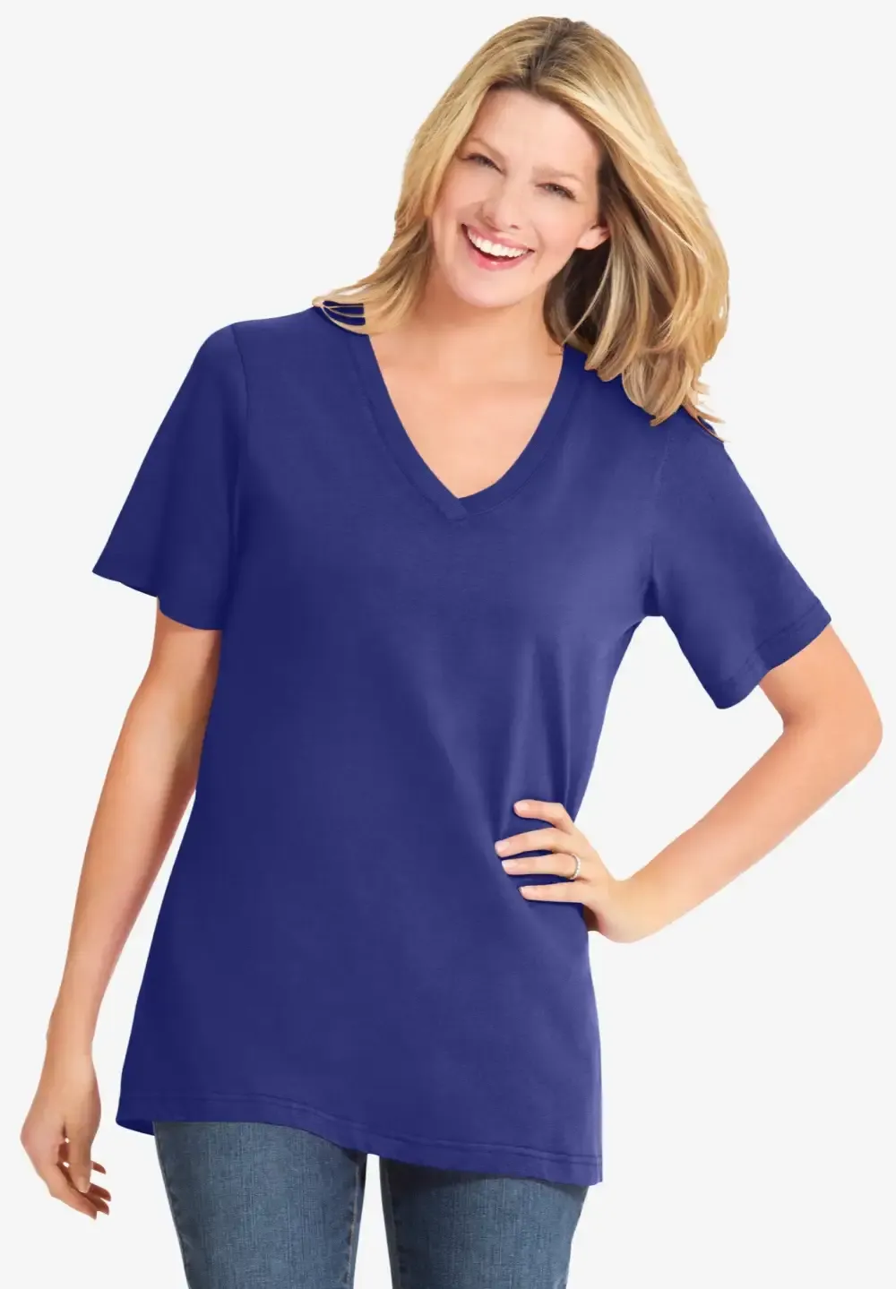 Perfect Short-Sleeve V-Neck Tee
