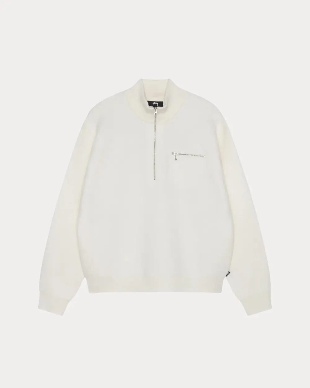 HALF ZIP MOCK NECK SWEATER