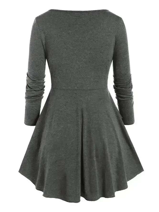 Plain Regular Fit Crew Neck Casual Top
