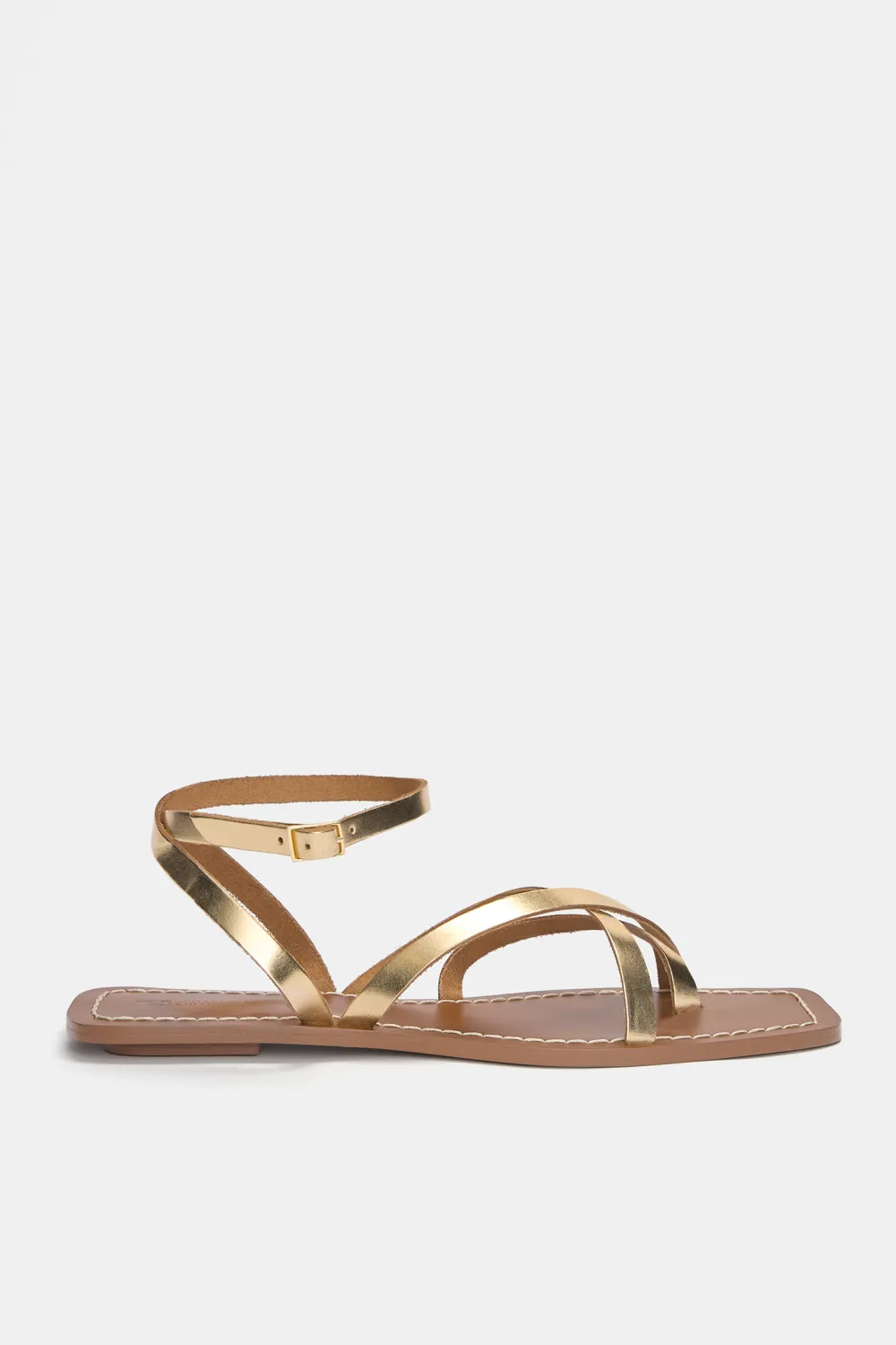 Sandalias planas piel