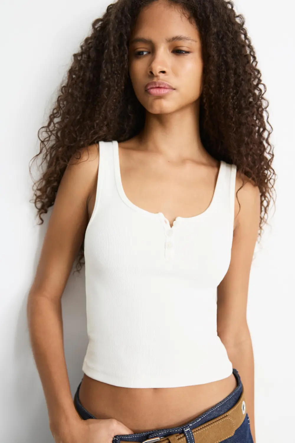 Strappy top with buttons