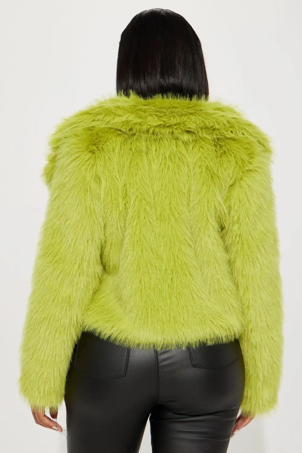 Foxy Mama Faux Fur Jacket - Chartreuse