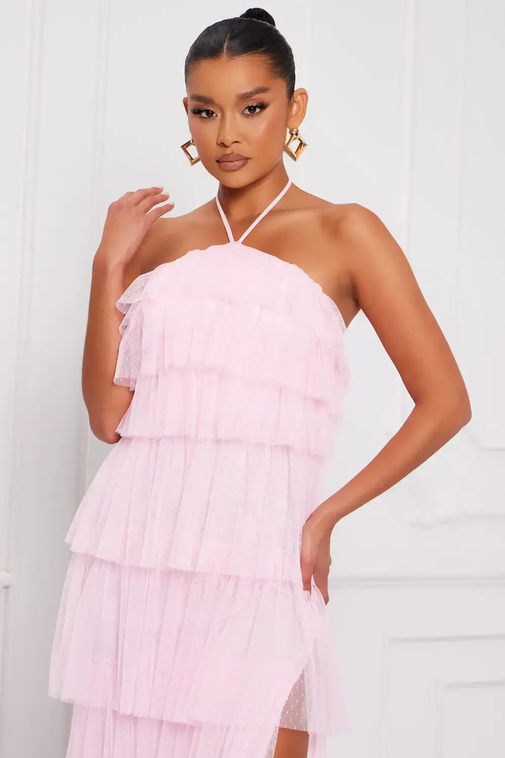 Dressing Up Tulle Maxi Dress - Pink