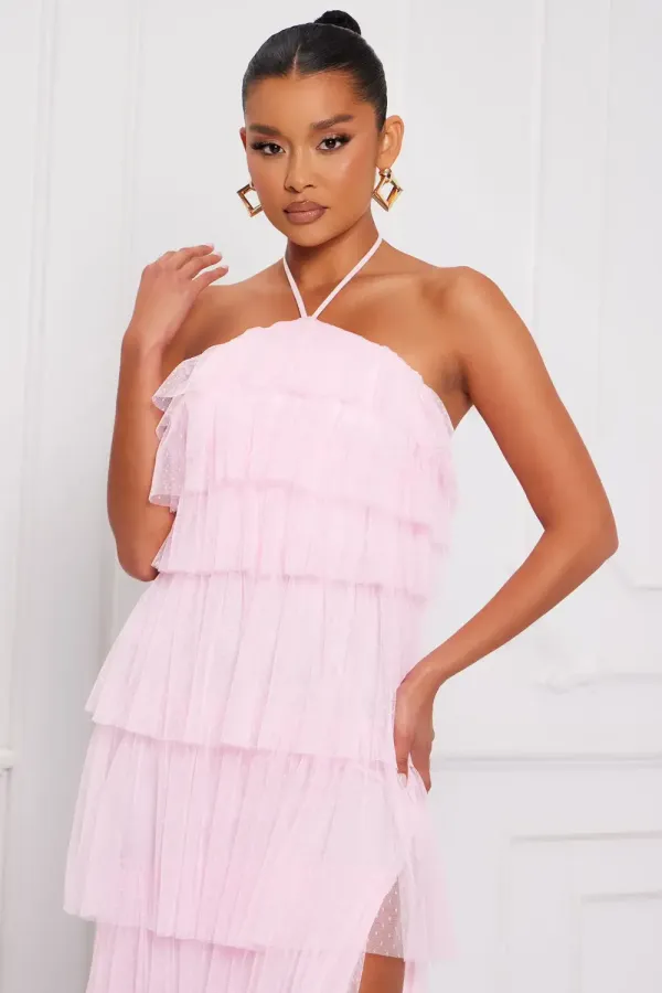 Dressing Up Tulle Maxi Dress - Pink