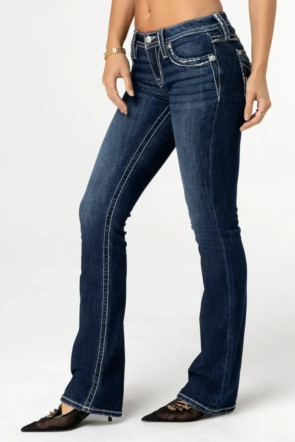 Indi Stitched Bootcut Jeans