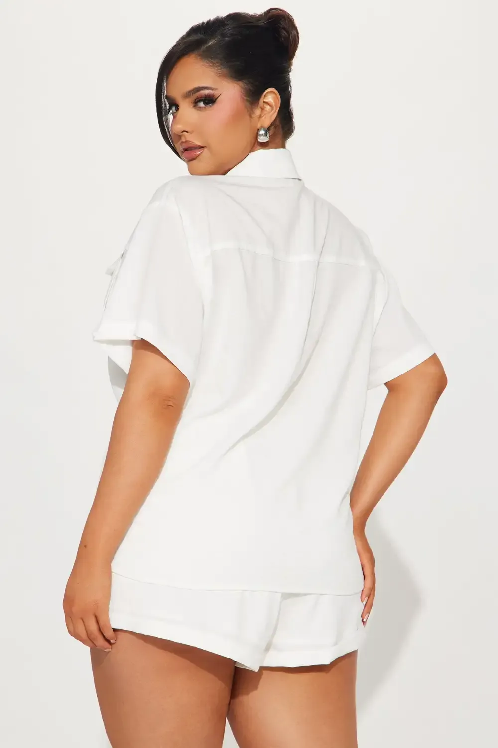 Chloe Cargo Short Set - White