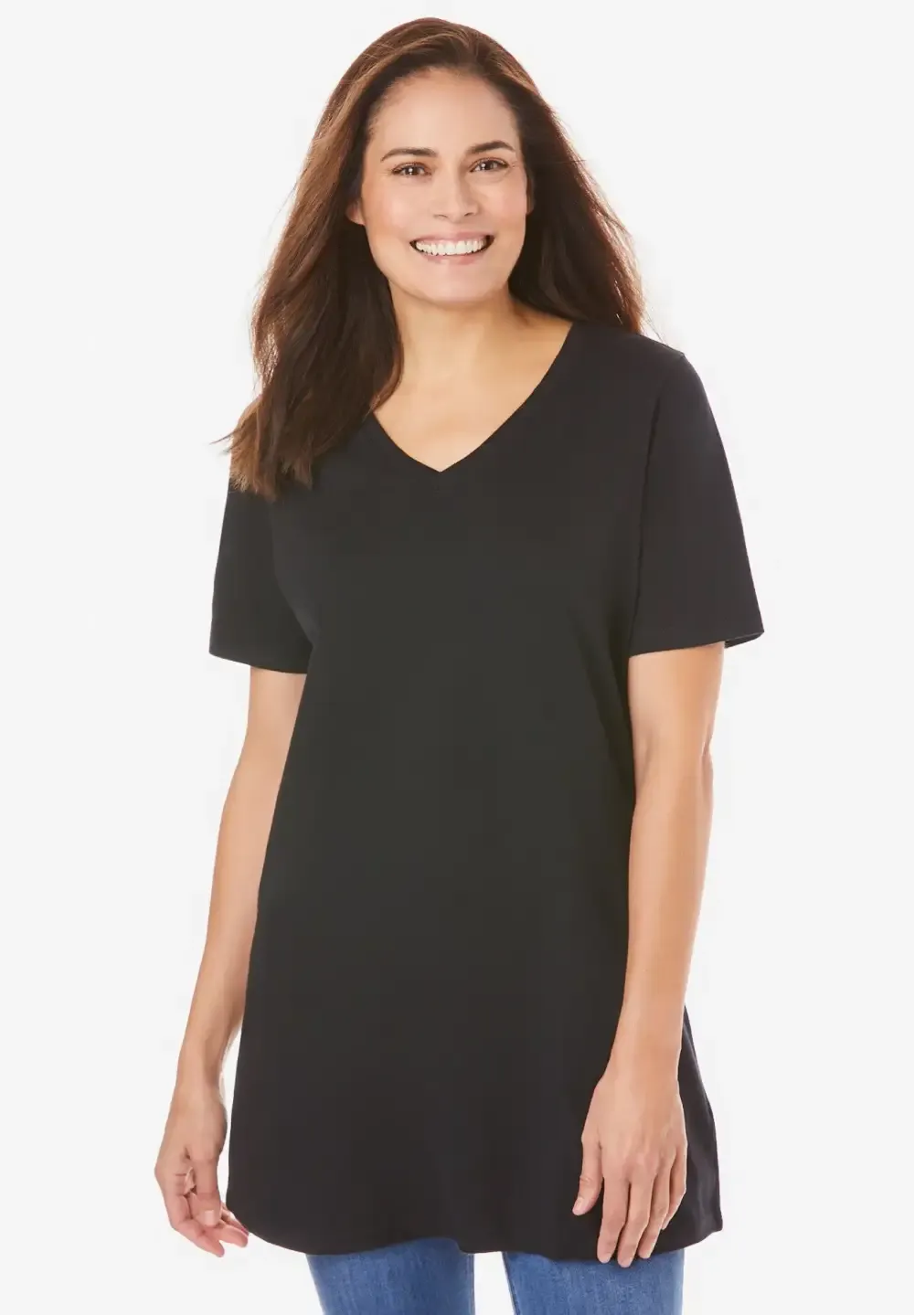 Perfect Short-Sleeve V-Neck Tunic