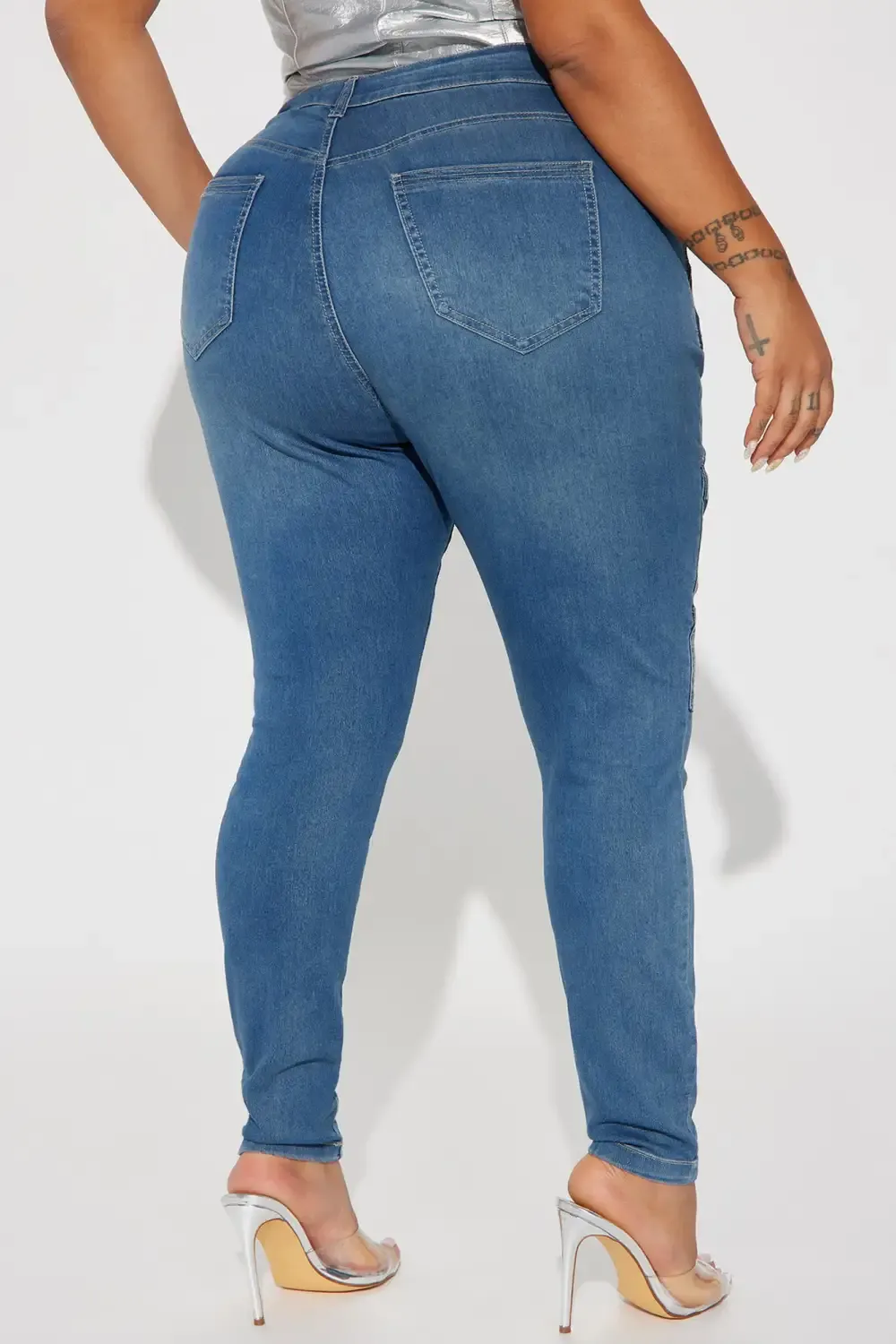 Playing For Keeps Cargo Skinny Jeans - Medium Wash