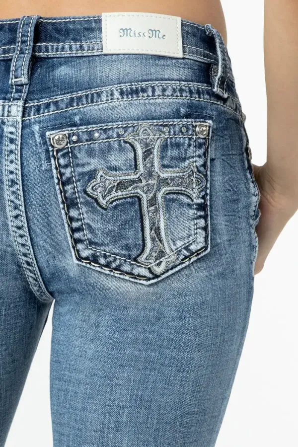 Acid Sequined Cross Bootcut Denim