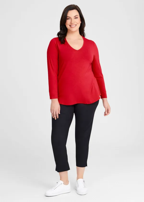 Natural Everyday V-neck Long Sleeve Top