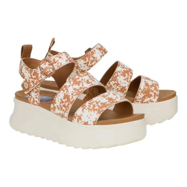 Delray Buckle Animal - Tan/White