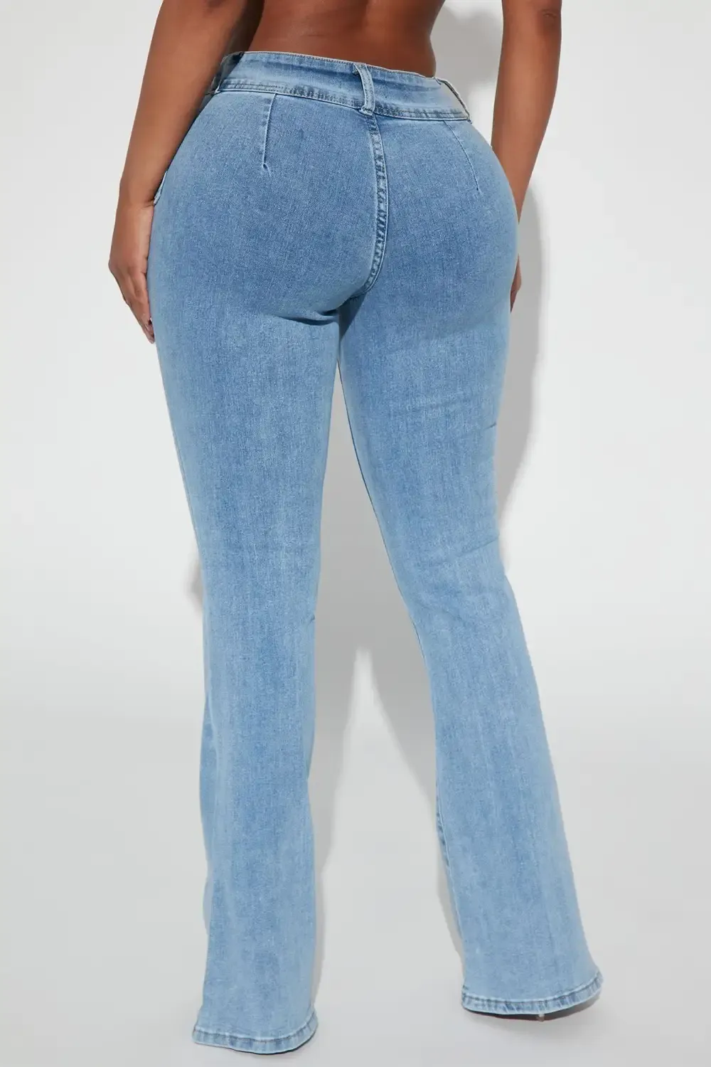 Something Missing Low Rise Flare Jeans - Light Blue Wash
