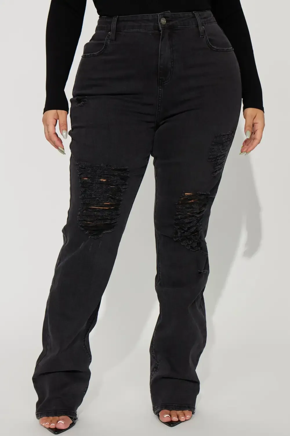 Ma Cherie Slim Straight Jeans - Black Wash