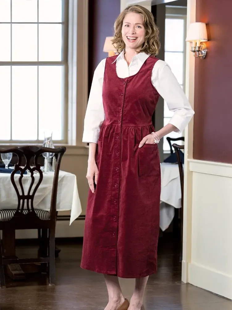 Button-Front Cotton Corduroy Jumper