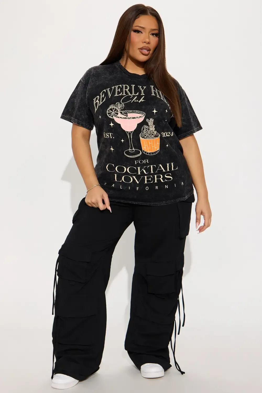 Beverly Hills Cocktail Lovers Washed Tee - Black