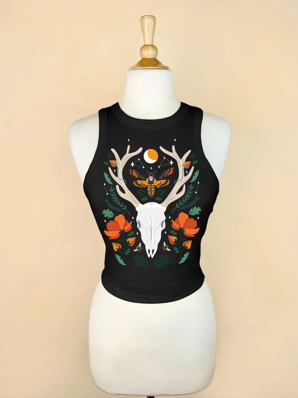 Butterfly And Antlers Graphic Vest