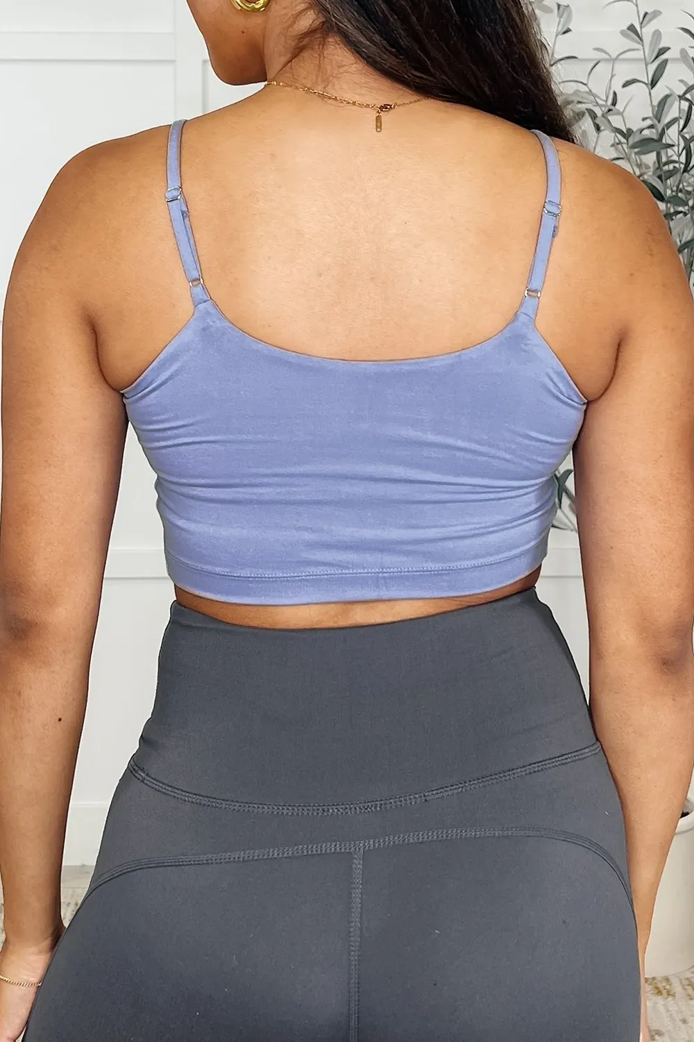 Simple Tight Basic Model Blue Tank Tops