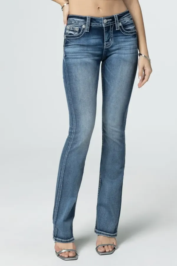 Silver Angel Down Wings Bootcut Jeans