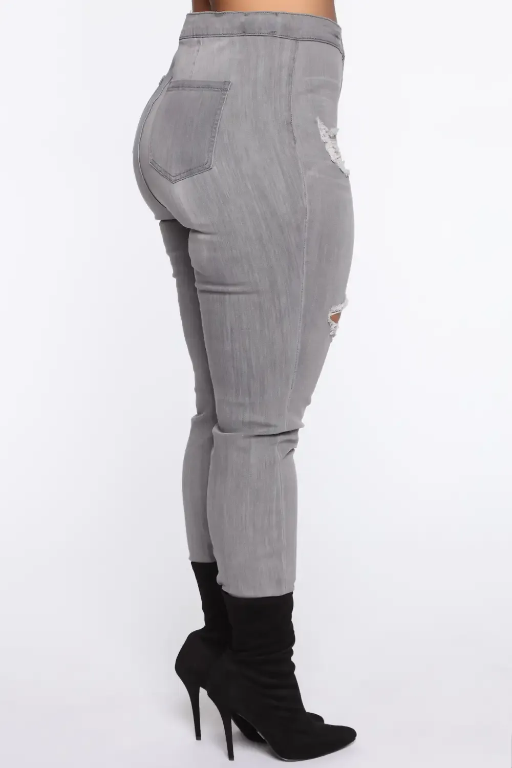 In The Night High Rise Skinny Jeans - Grey