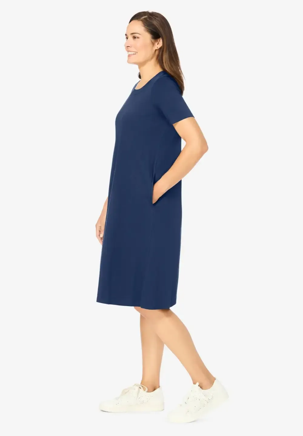 Perfect Short-Sleeve Crewneck Tee Dress