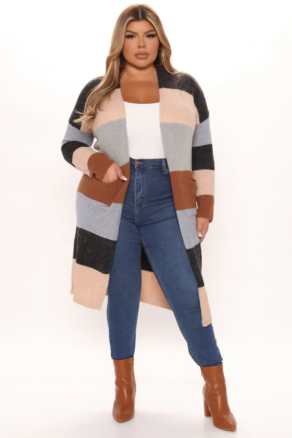 Common Interests Colorblock Cardigan - Black/combo