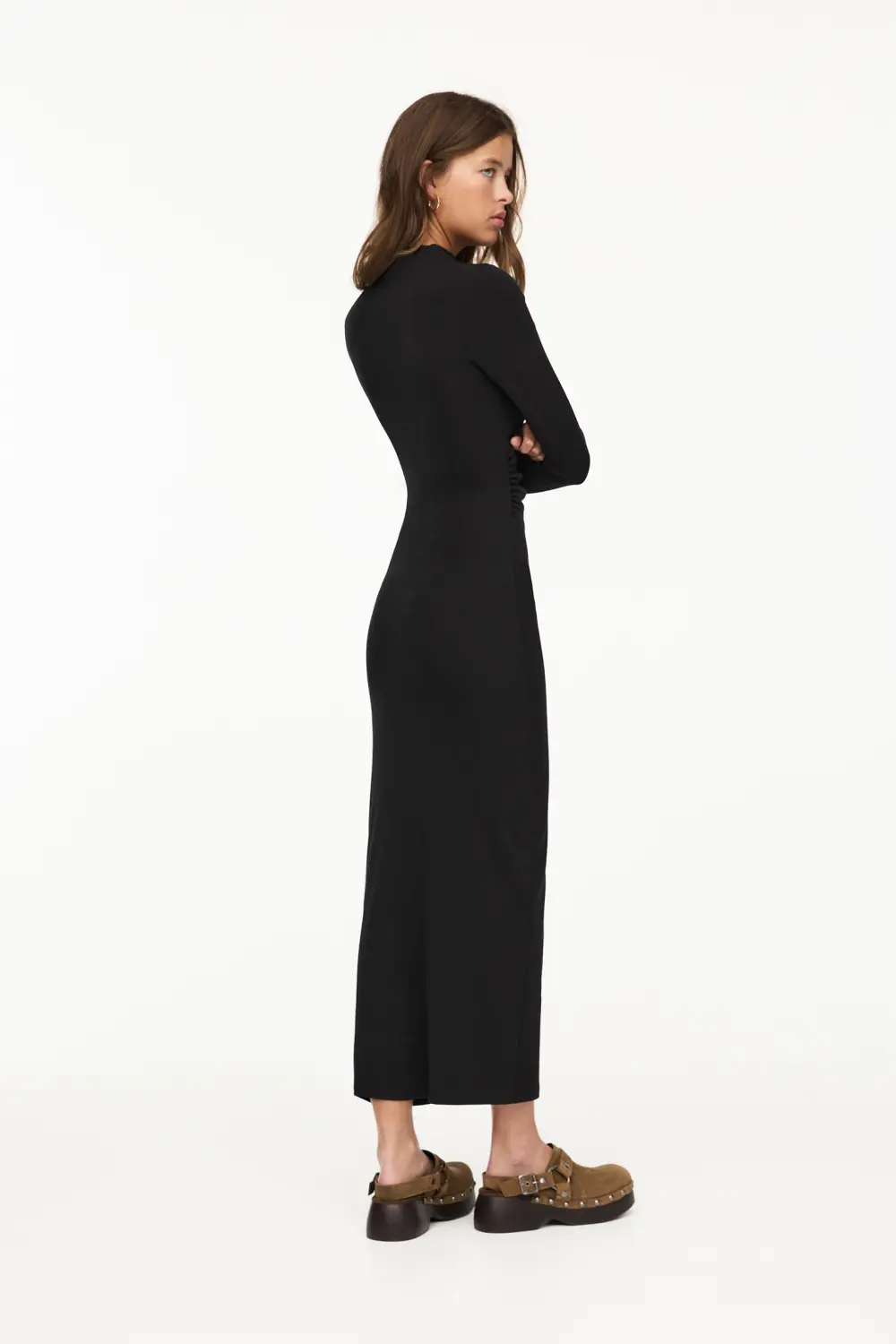 Vestido midi manga larga