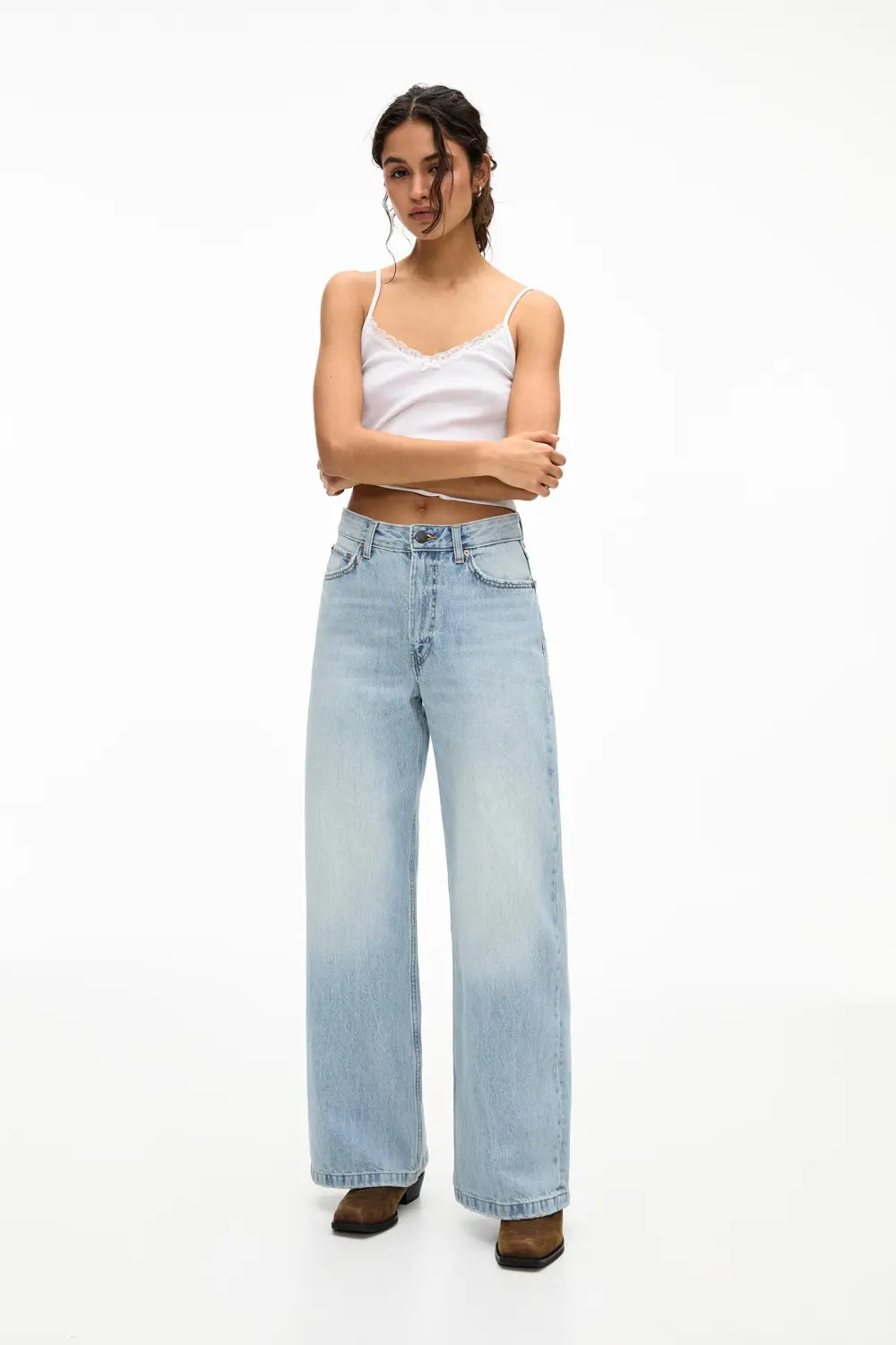 Jeans baggy tiro medio