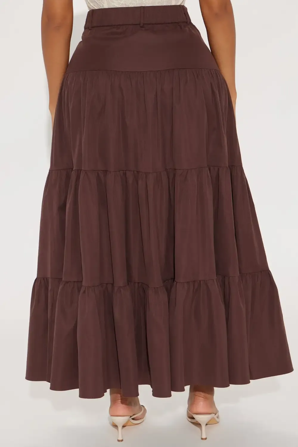 Marina Tiered Maxi Skirt - Chocolate