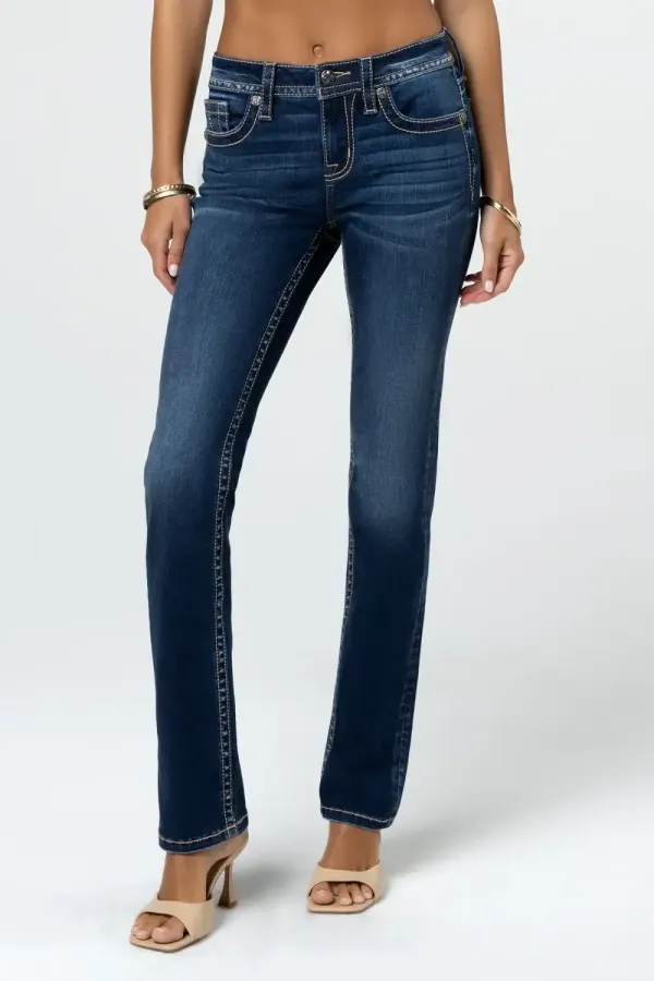 Kenzie Flap Pocket Straight Jeans