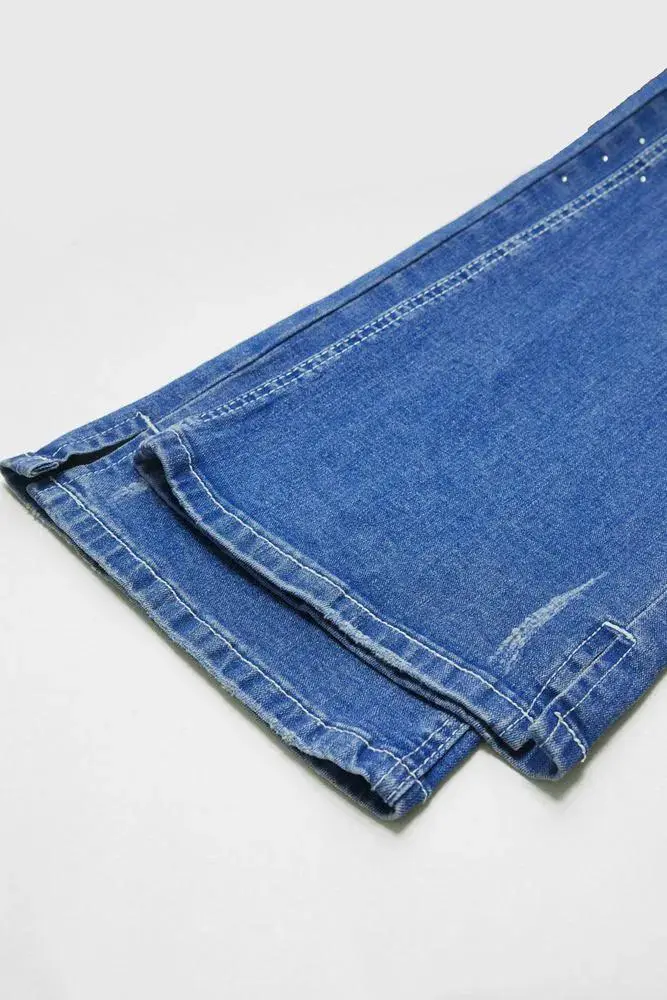 Embroidered Rhinestone Decor High Waist Bootcut Jeans Without Belt
