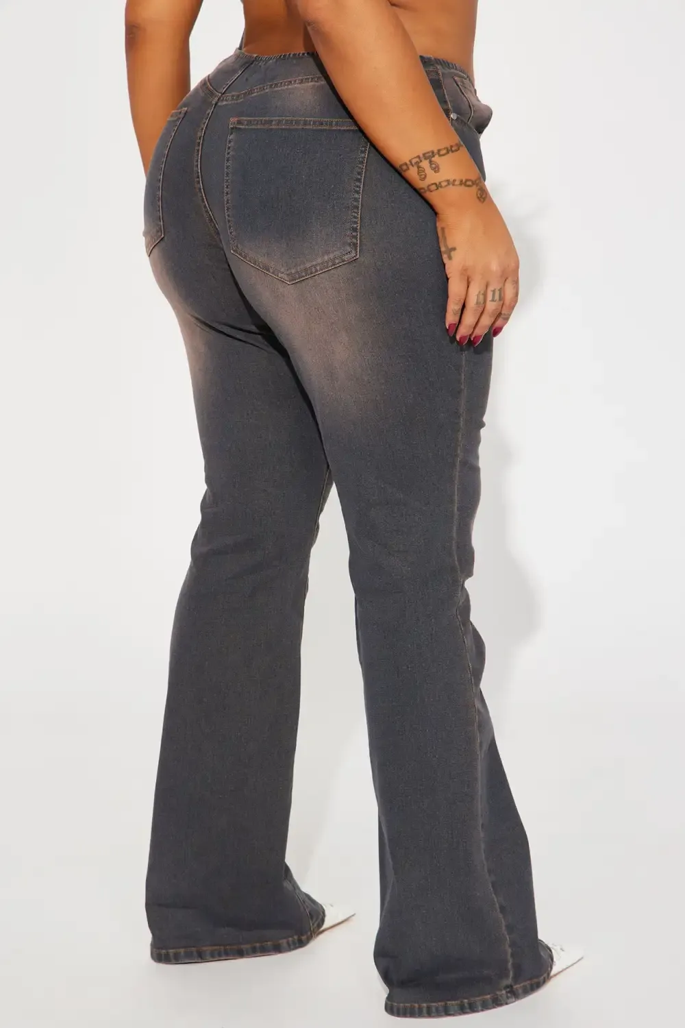 Friends Forever Tinted Stretch Flare Jeans - Dark Wash