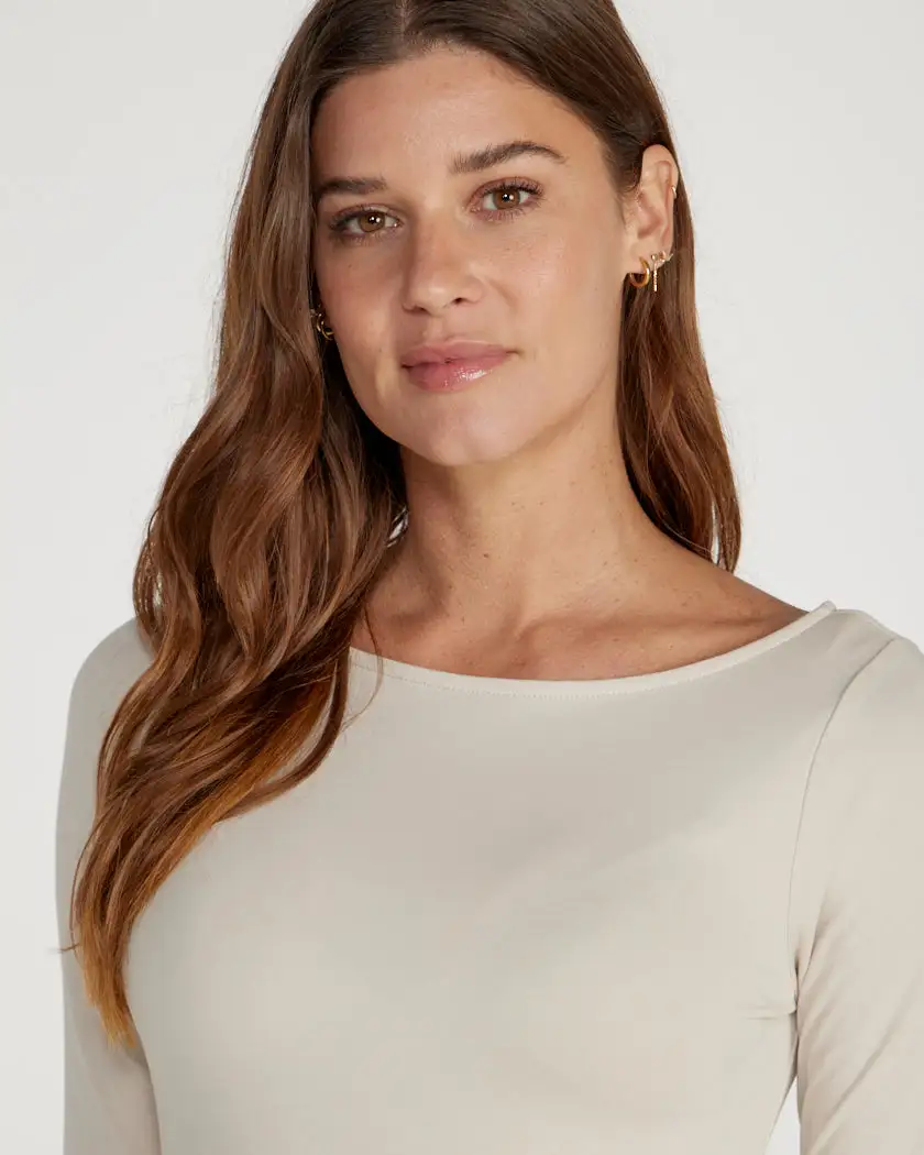 Drift Fitted Boat Neck Long Sleeve