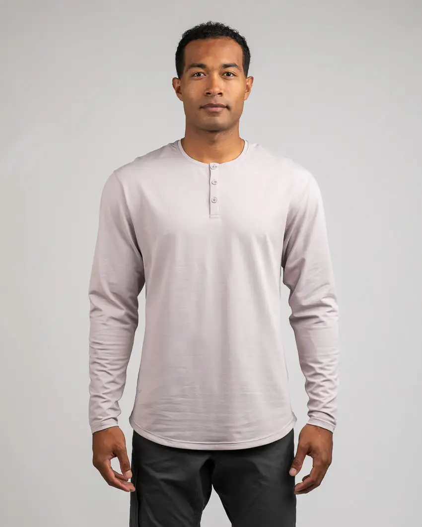 Henley Drop-Cut Long Sleeve: Lux