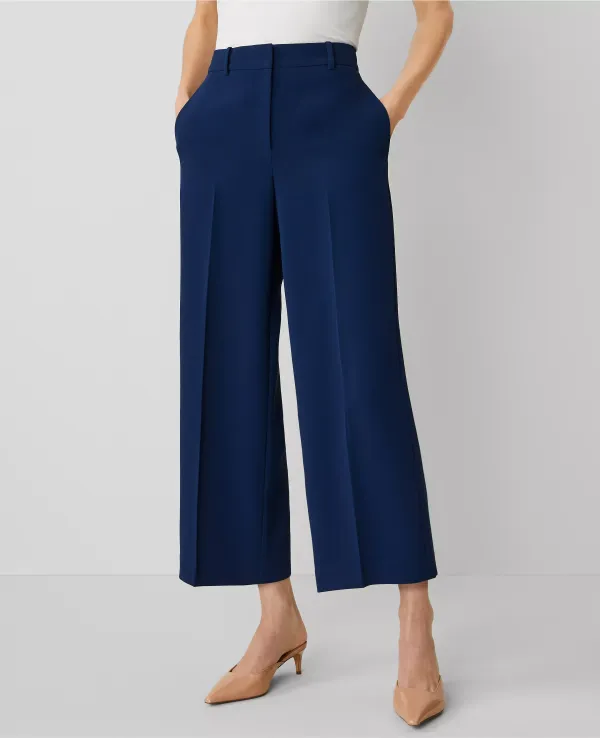 The Wide Leg Crop Pant in Fluid Crepe
