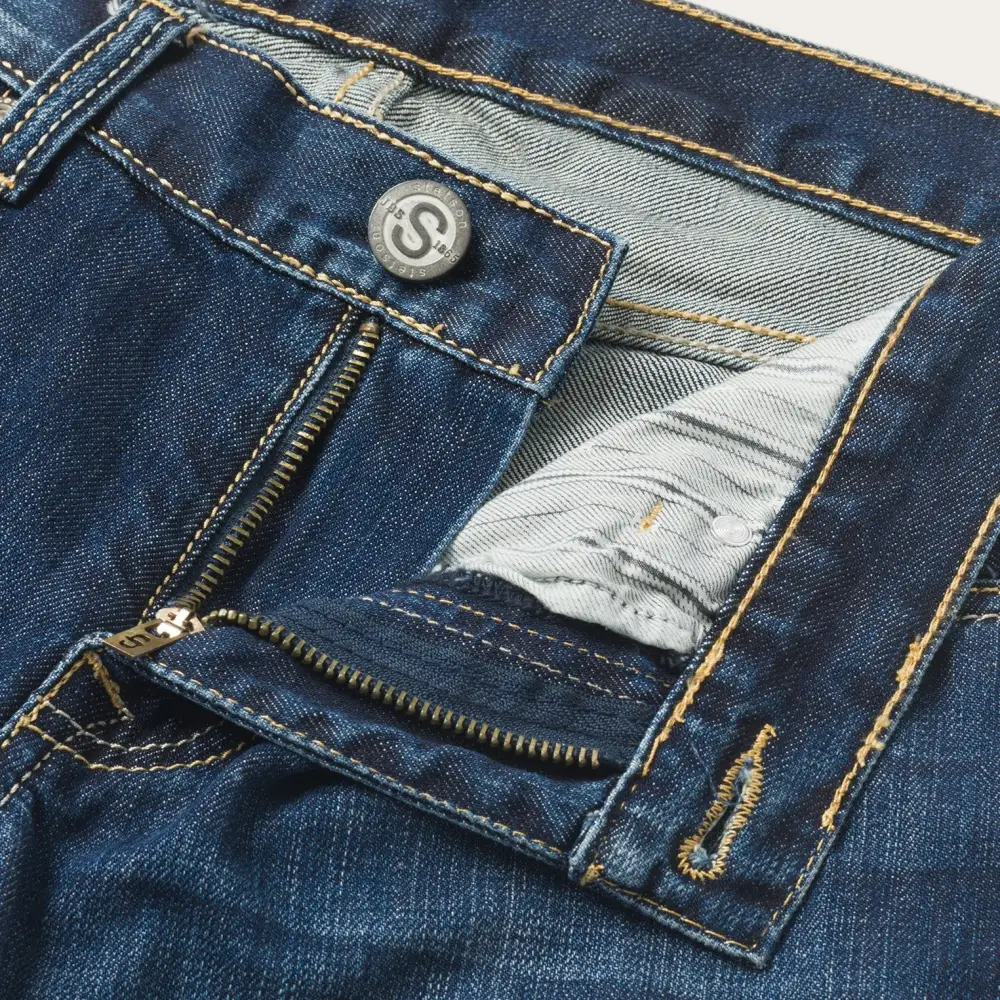 1014 Fit Semi-Destructed Wash Jeans