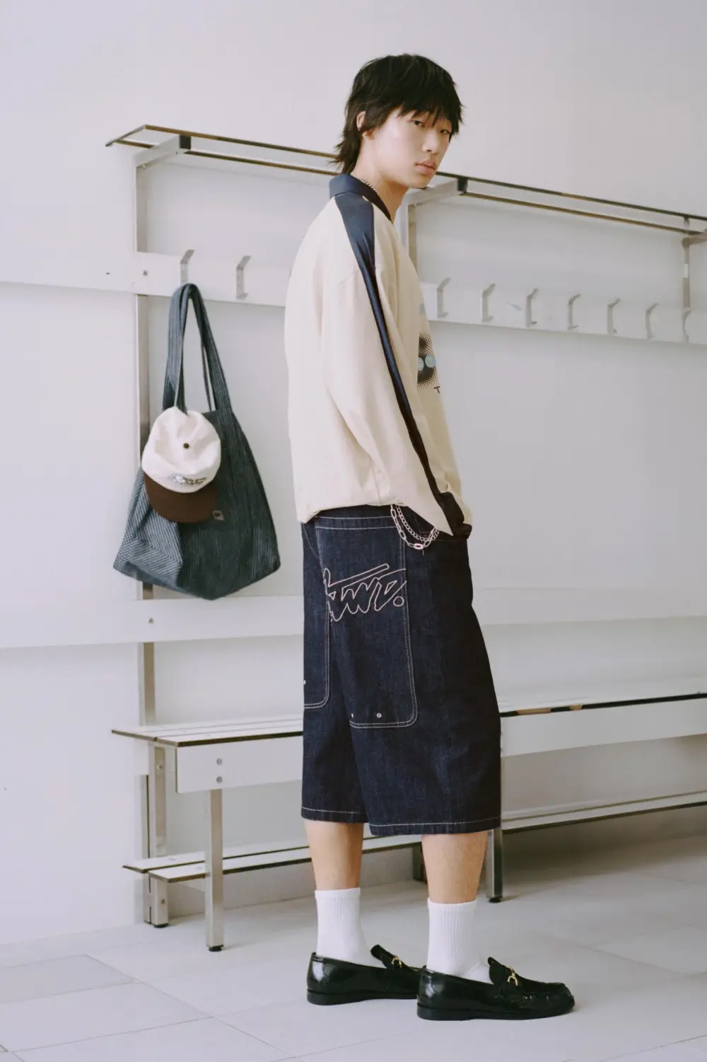 Super baggy STWD denim Bermuda shorts