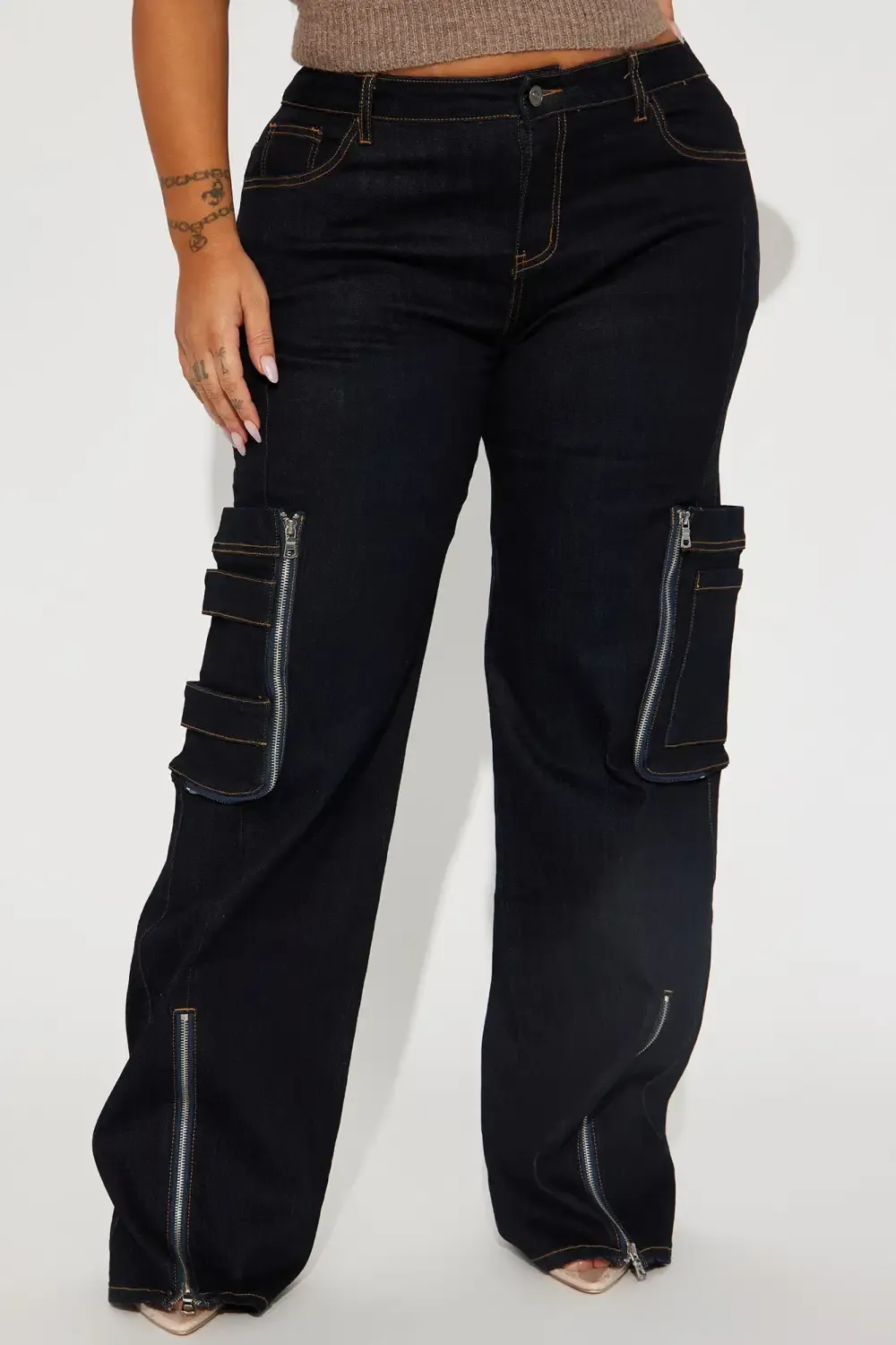 Change Of Plans Stretch Cargo Jean - Dark Wash