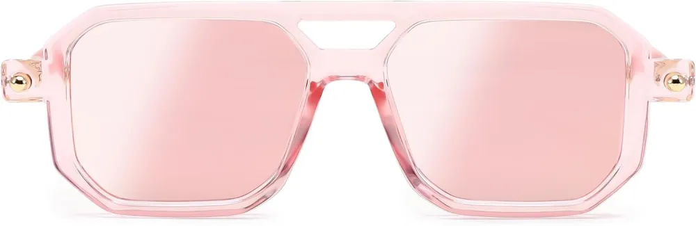 FEISEDY Vintage Square 70s Flat Aviator Sunglasses Women Men Classic Retro Stylish Frame UV400 Sunglasses B2622