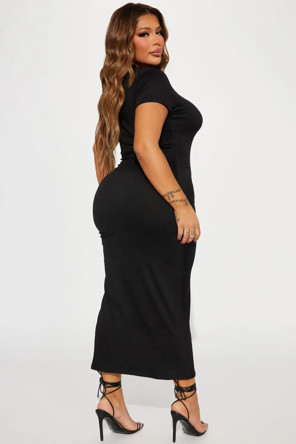 Dani Ruched Maxi Dress - Black