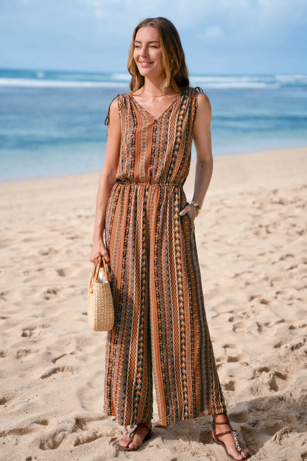 Molten Glow Boho Jumpsuit