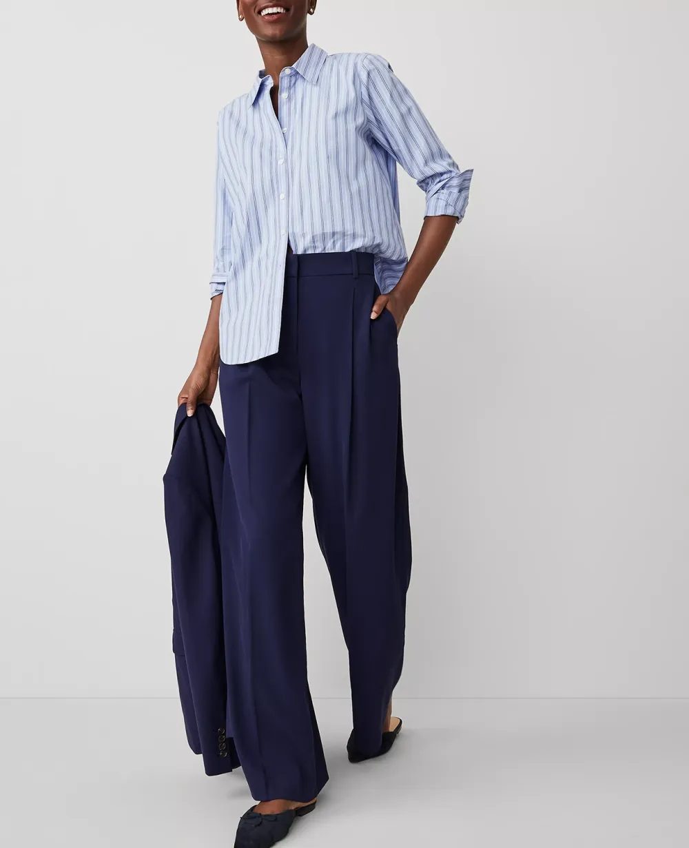 The Pleated Wide-Leg Pant In Textured Drape